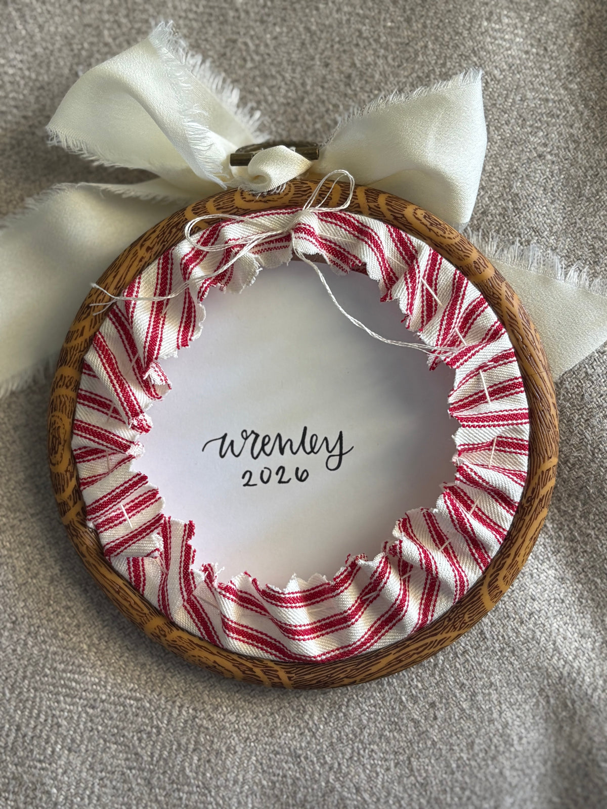 Handwritten Hand Embroidered Christmas Ornament