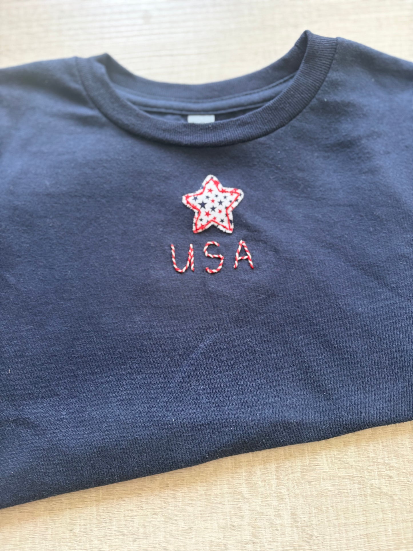 Unisex USA Star embroidered T-shirt