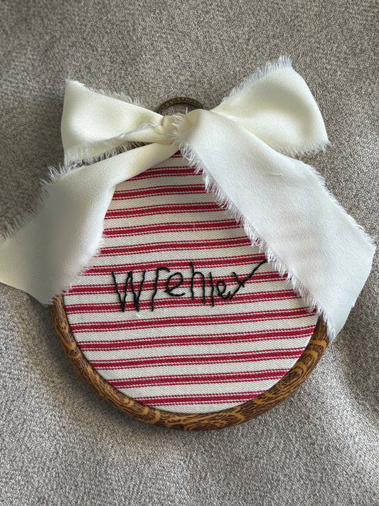 Handwritten Hand Embroidered Christmas Ornament