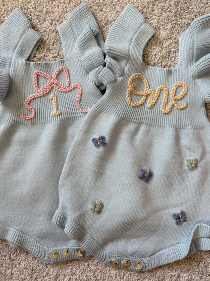 First Birthday Knit Onesie