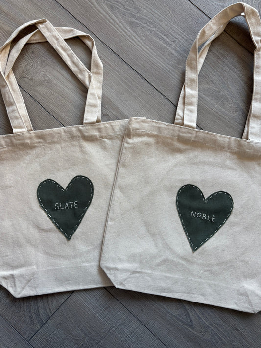 Love Tote - hand embroidered