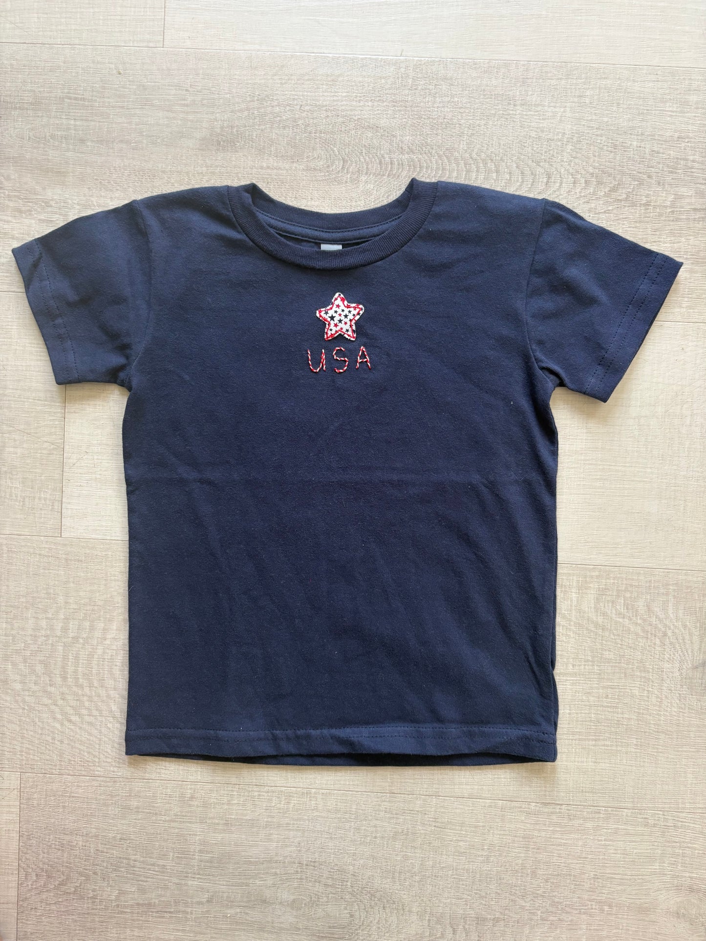 Unisex USA Star embroidered T-shirt