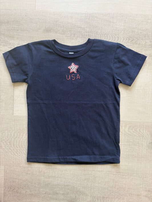 Unisex USA Star embroidered T-shirt