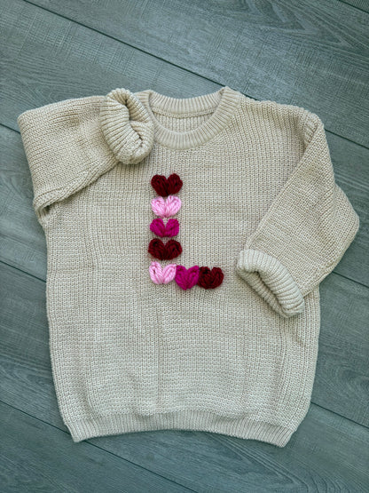 Valentine Heart Initial Sweater