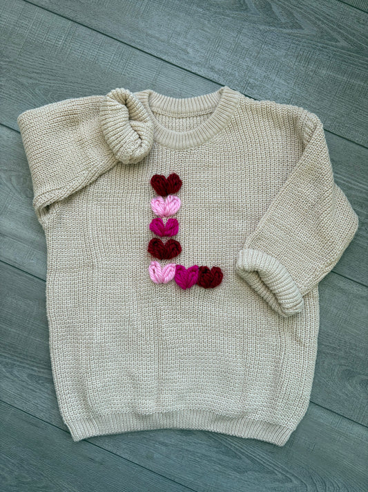 Valentine Heart Initial Sweater