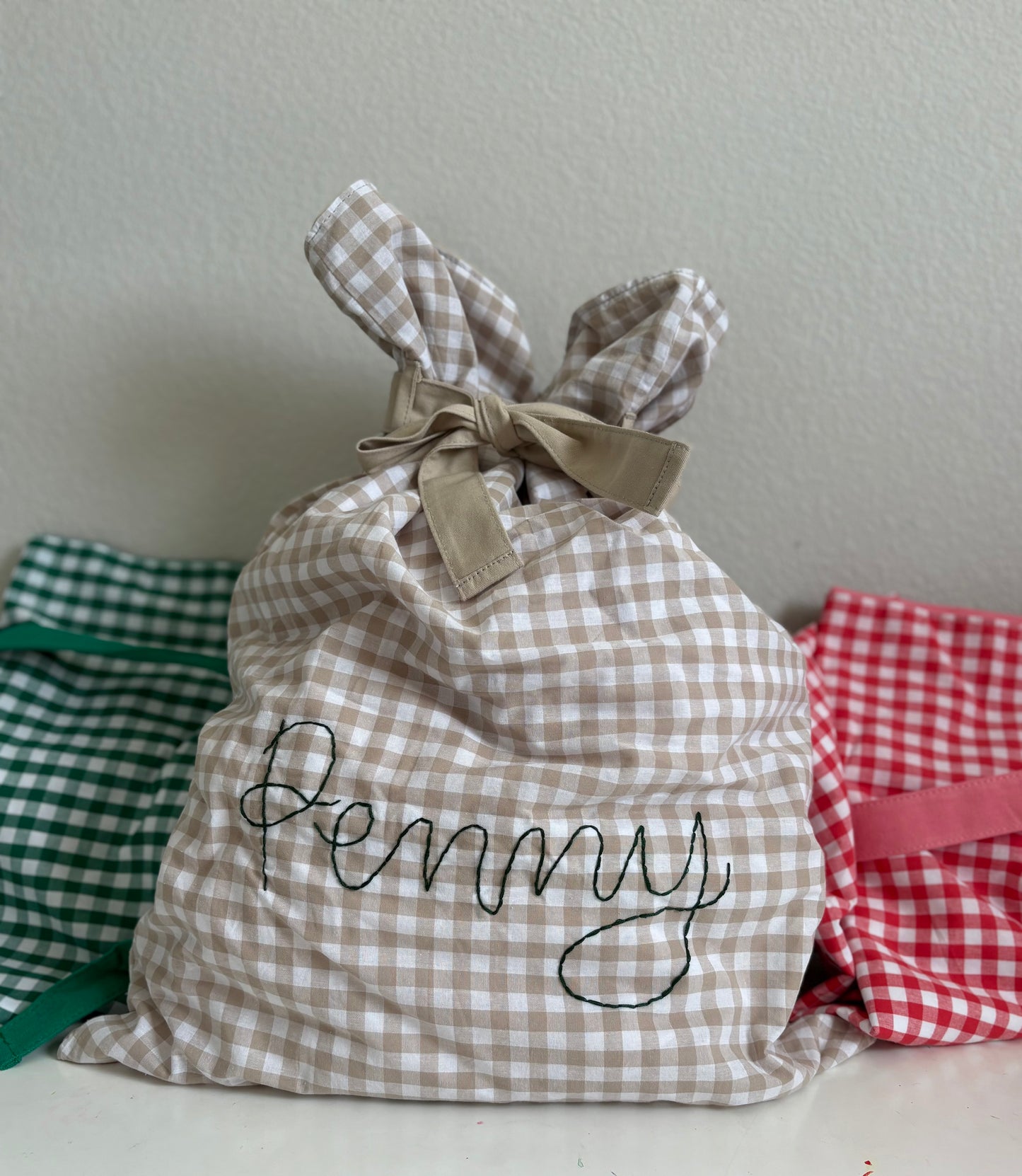 Gingham Santa Sacks