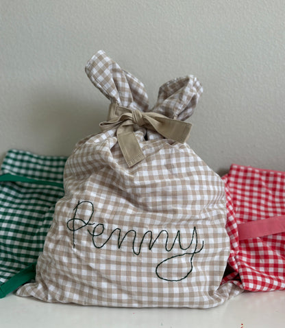 Gingham Santa Sacks