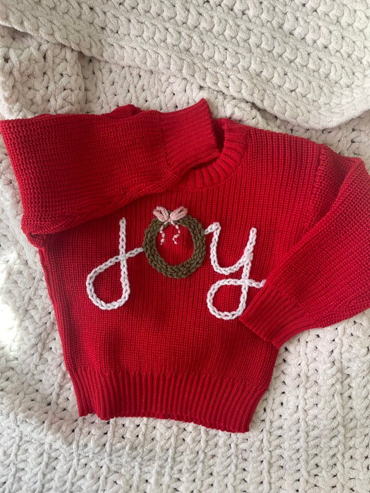 Red "Joy" Sweater