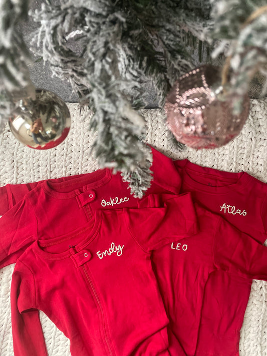 Holiday Pajamas - Footed Zipper Onesie