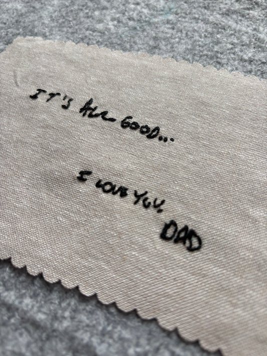 Hand Embroidered Keepsake Note