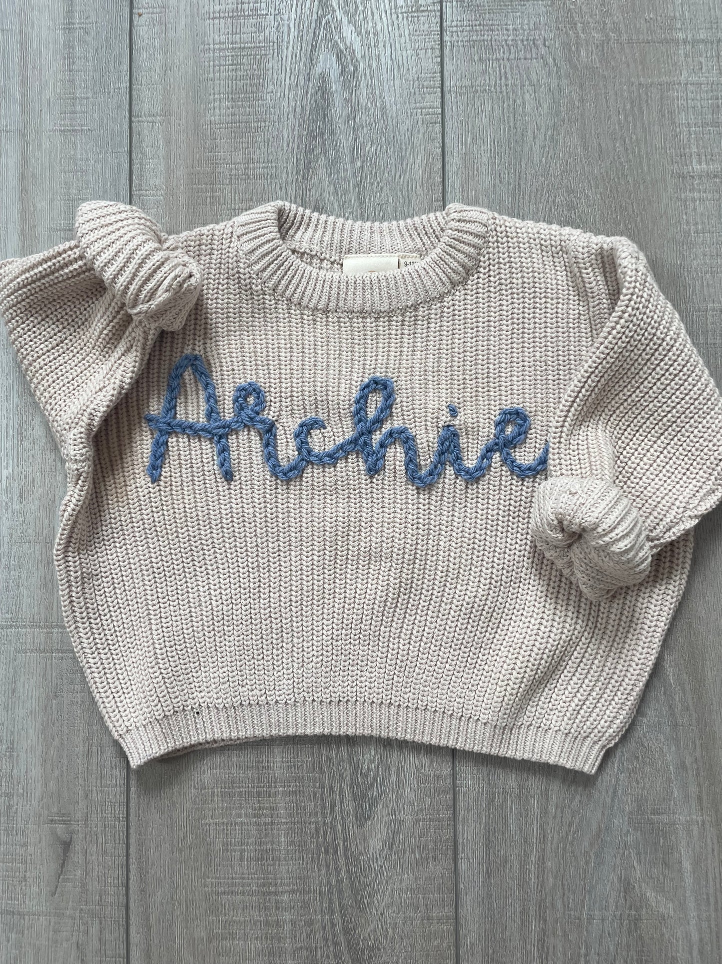 Hand Embroidered Keepsake Name Sweater