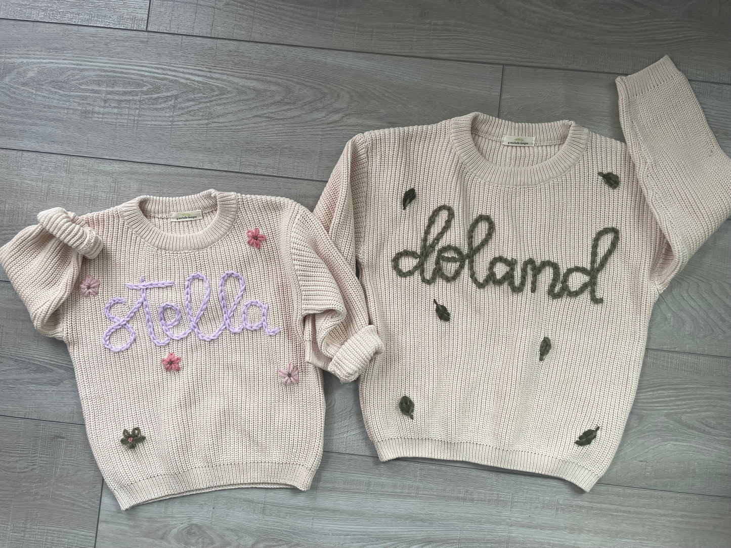Hand Embroidered Keepsake Name Sweater